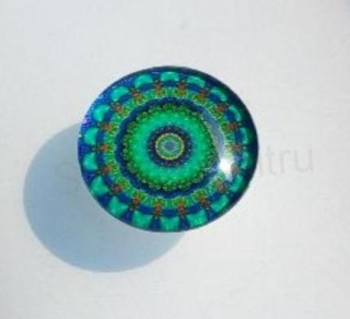 Kabošon kulatý - sklo 25 mm Mandala (AD189)