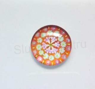 Kabošon kulatý - sklo 25 mm Mandala (AD191)