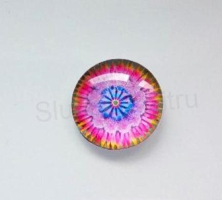 Kabošon kulatý - sklo 25 mm Mandala (AD193)