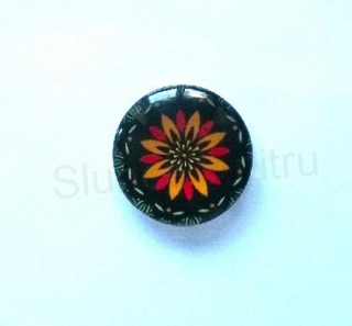 Kabošon kulatý - sklo 25 mm Mandala (AD207)