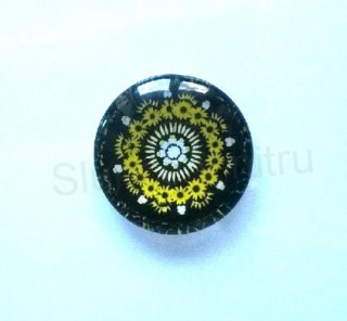 Kabošon kulatý - sklo 25 mm Mandala (AD209)