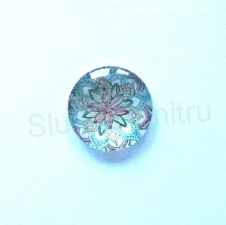 Kabošon kulatý - sklo 25 mm Mandala (AD210)