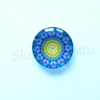 Kabošon kulatý - sklo 25 mm Mandala (AD216)