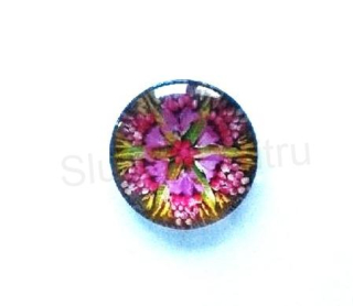 Kabošon kulatý - sklo 25 mm Mandala (AD217)