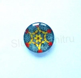 Kabošon kulatý - sklo 25 mm Mandala (AD218)