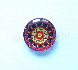 Kabošon kulatý - sklo 25 mm Mandala (AD221)