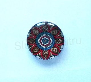 Kabošon kulatý - sklo 25 mm Mandala (AD222)