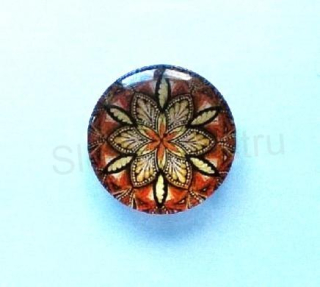 Kabošon kulatý - sklo 25 mm Mandala (AD223)