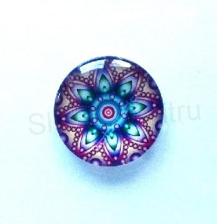 Kabošon kulatý - sklo 25 mm Mandala (AD224)