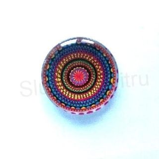 Kabošon kulatý - sklo 25 mm Mandala (AD225)