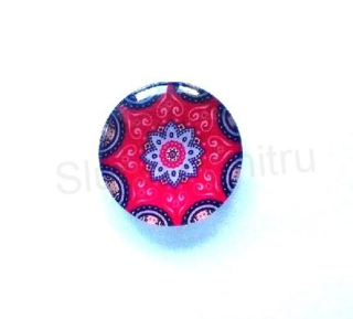 Kabošon kulatý - sklo 25 mm Mandala (AD226)