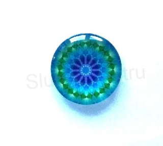 Kabošon kulatý - sklo 25 mm Mandala (AD227)