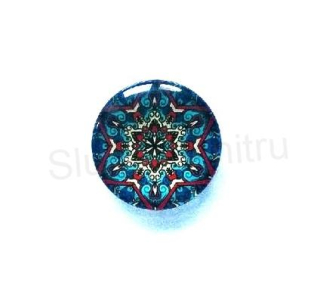 Kabošon kulatý - sklo 25 mm Mandala (AD229)