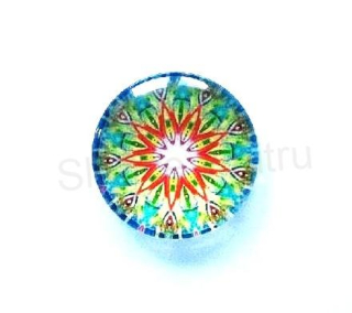 Kabošon kulatý - sklo 25 mm Mandala (AD231)