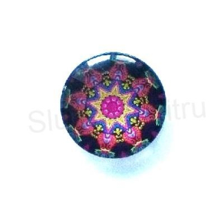 Kabošon kulatý - sklo 25 mm Mandala (AD234)