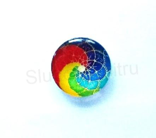 Kabošon kulatý - sklo 25 mm Mandala (AD235)