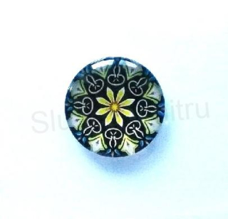 Kabošon kulatý - sklo 25 mm Mandala (AD240)