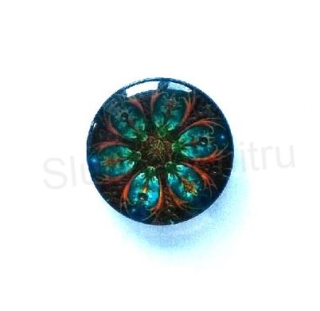 Kabošon kulatý - sklo 25 mm Mandala (AD241)