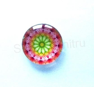 Kabošon kulatý - sklo 25 mm Mandala (AD242)
