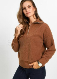 Dámská zateplená mikina s ozdobným zipem velikost L (K461)