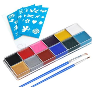 Barvy na obličej a tělo 12 barev - paletka (E906)