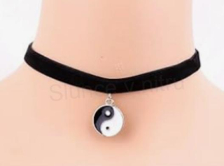 Náhrdelník choker s přívěškem jin jang (BD859)