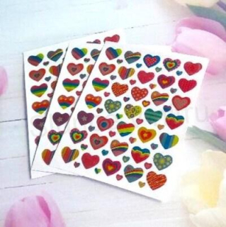 Metalické samolepky, nálepky Srdce (E921)