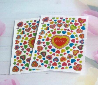 Metalické samolepky, nálepky Srdce (E923)