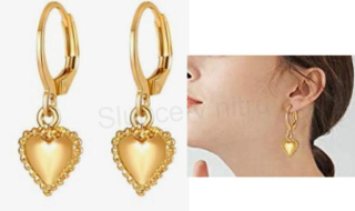 Náušnice kroužky srdce (BB794)