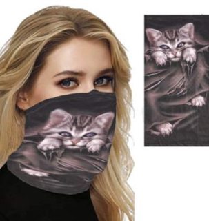 Sportovní motocyklový šátek, nákrčník kočka (K471)