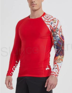 Pánské kompresní tričko s dlouhým rukávem UPF 50 a Rash Guard-CLYYB velikost L (K473)