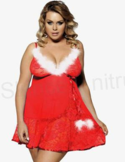Sexy vánoční prádlo - kostým, košilka vel. 3XL/4 XL (K480)