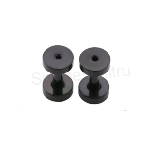 Falešný plug do ucha z nerez oceli 7 mm černý (BB811)
