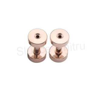 Falešný plug do ucha z nerez oceli 7 mm růžový (BB811)
