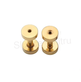 Falešný plug do ucha z nerez oceli 7 mm zlatý (BB811)