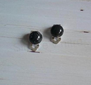 Náušnice klipsy černé (BB822)