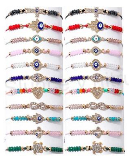 Šňůrkový náramek na ruku Swarovski elements se swarovski korálky (BC584)