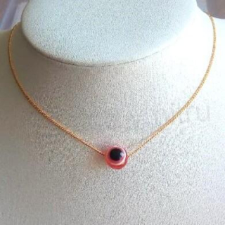 Řetízkový náhrdelník s červeným okem 10 mm (BD864)