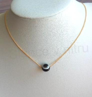 Řetízkový náhrdelník s černým okem 10 mm (BD865)