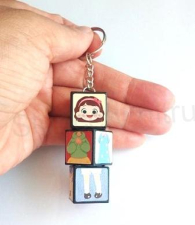 Přívěsek, klíčenka na klíče rubiková kostka holky (D738)