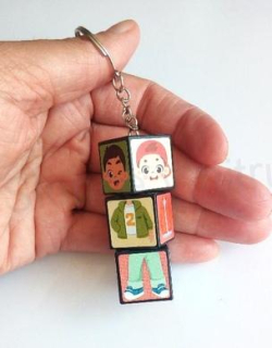 Přívěsek, klíčenka na klíče rubiková kostka kluci (D740)