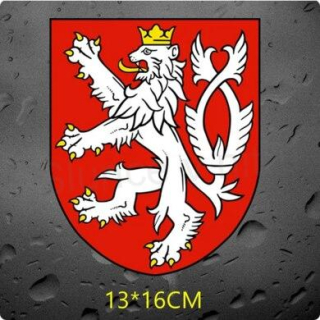 Samolepka na auto znak české republiky Lev 16 x 13 cm (E927)