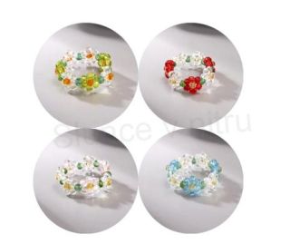 Korálkový květinový prsten (BP435)