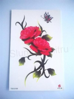 Voděodolné, dočasné tetovaní růže, květina (E935)