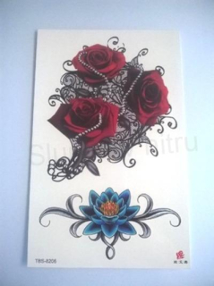 Voděodolné, dočasné tetovaní růže a leknín (E941)