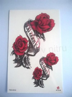 Voděodolné, dočasné tetovaní růže, květ (E943)