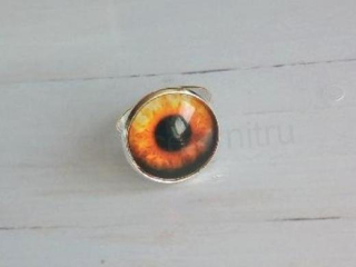 Nastavitelný prsten hnědo oranžové oko - 18 mm (BP441)