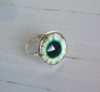 Nastavitelný prsten zelené oko - 18 mm (BP443)