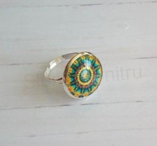 Nastavitelný prsten mandala - 18 mm (BP448)