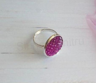 Nastavitelný prsten kamínkový fialový - 18 mm (BP450)